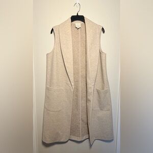 Joie Beige Open Front Duster Vest - Size Large